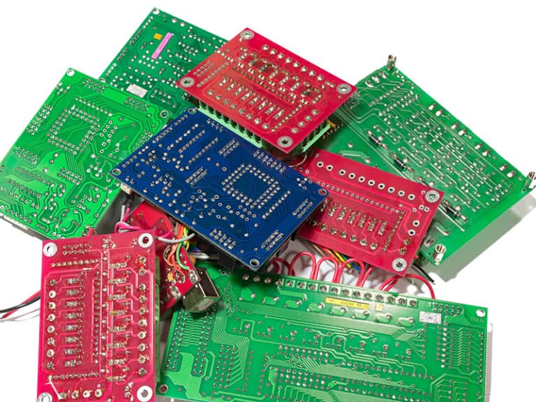 The solder mask is that green, red, or even blue coating you see on a PCB